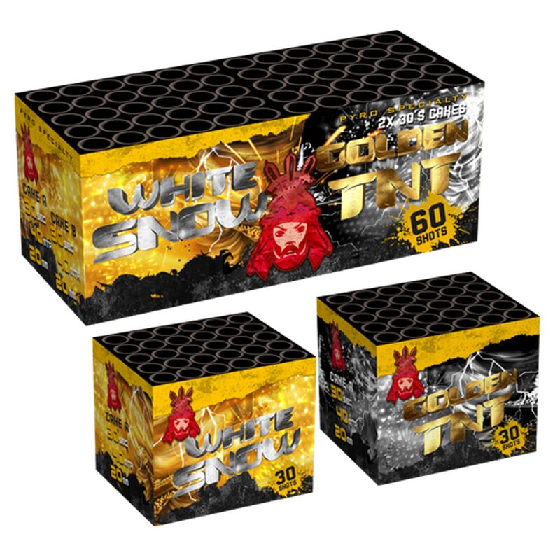 White Snow & Golden TNT 60-Schuss-Feuerwerk-Batteriesortiment von Geisha-Rubro kaufen