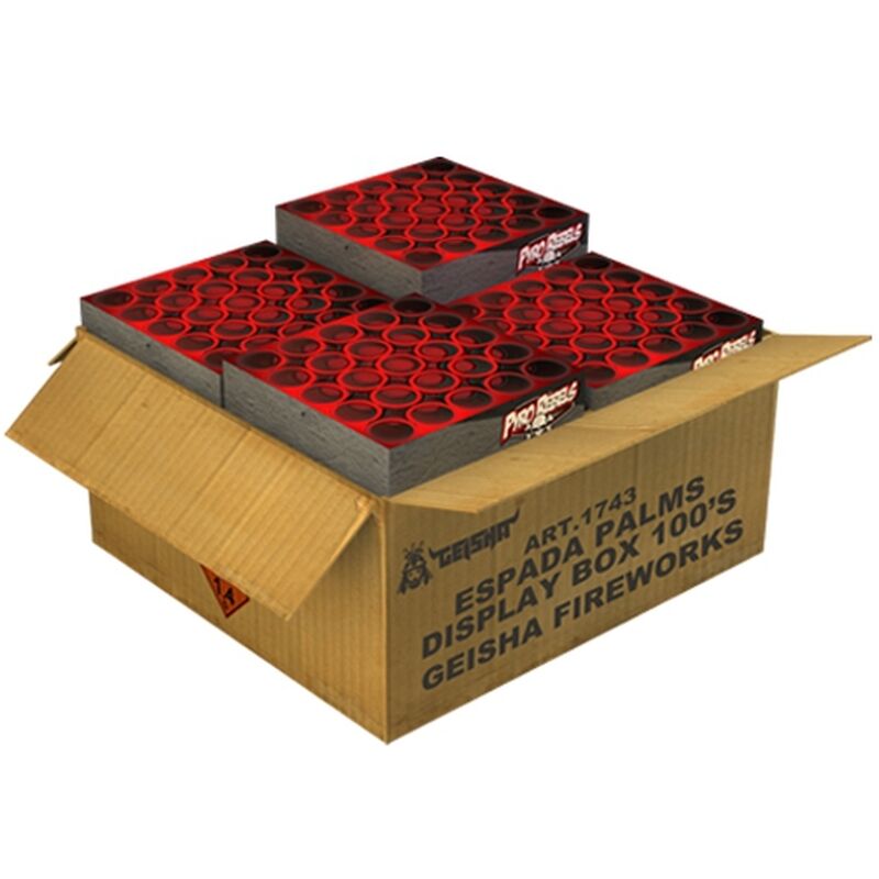 Espada Palms Display Box 100-Schuss-Feuerwerkverbund 2er Pack (Stahlkäfig) von Geisha-Rubro kaufen
