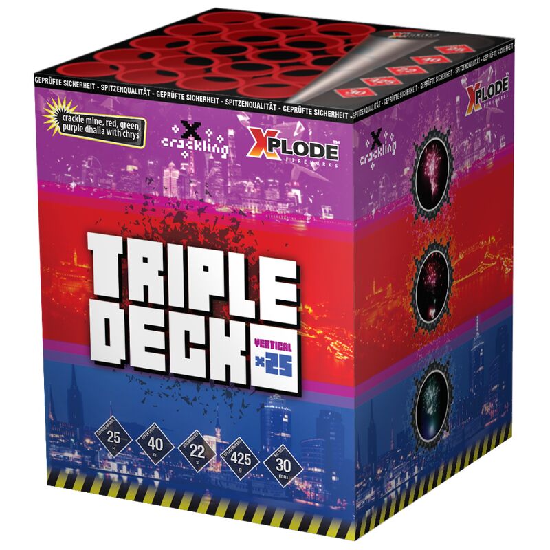 Triple Deck 25-Schuss-Feuerwerk-Batterie von Xplode kaufen