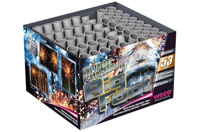 Jetzt Bigfoot 53-Schuss-Feuerwerk-Batterie ab 37.49€ bestellen