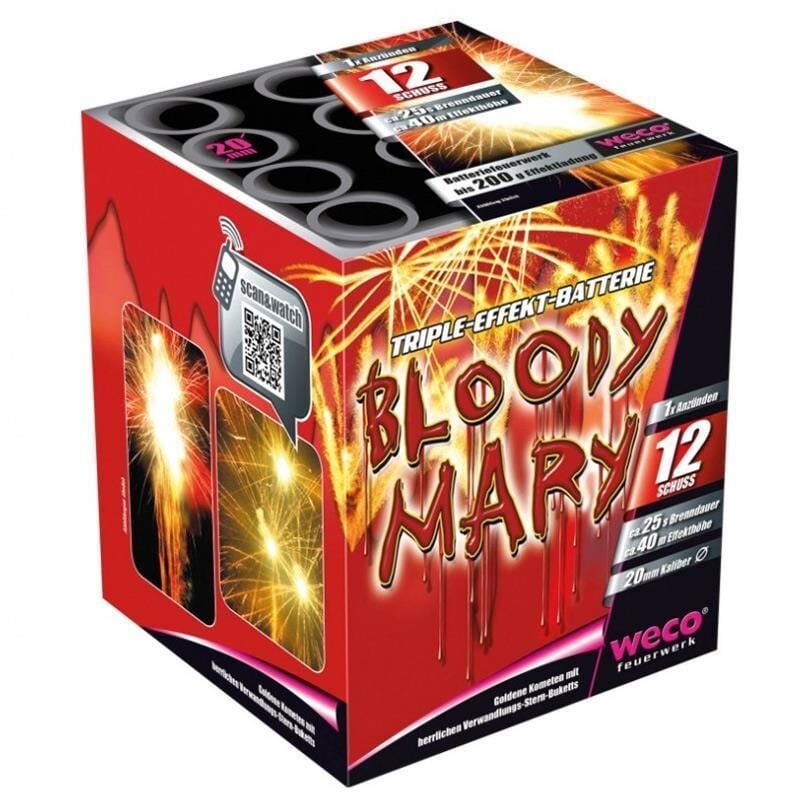 Jetzt Bloody Mary 12-Schuss-Feuerwerk-Batterie ab 8.24€ bestellen