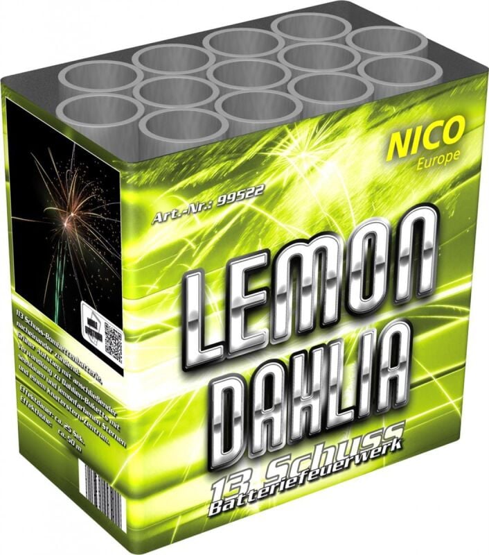 Jetzt Lemon Dahlia 13-Schuss-Feuerwerk-Batterie ab 17.24€ bestellen