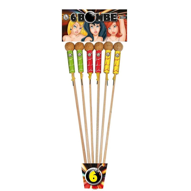 Jetzt 6-Bombe 6-teiliges Feuerwerk-Kugelkopfraketensortiment ab 6.79€ bestellen
