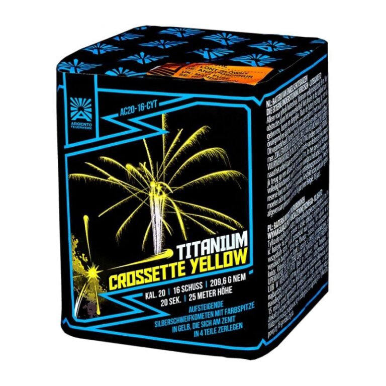 titanium-crossette-yellow-16-schuss-feuerwerksbatterie